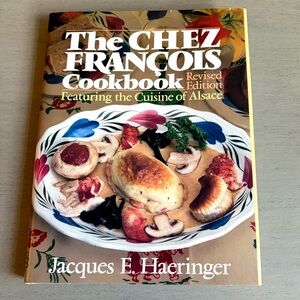 Chez Francois French Cookbook SIGNED Jacques Haeringer Vtg 1991 Hardback